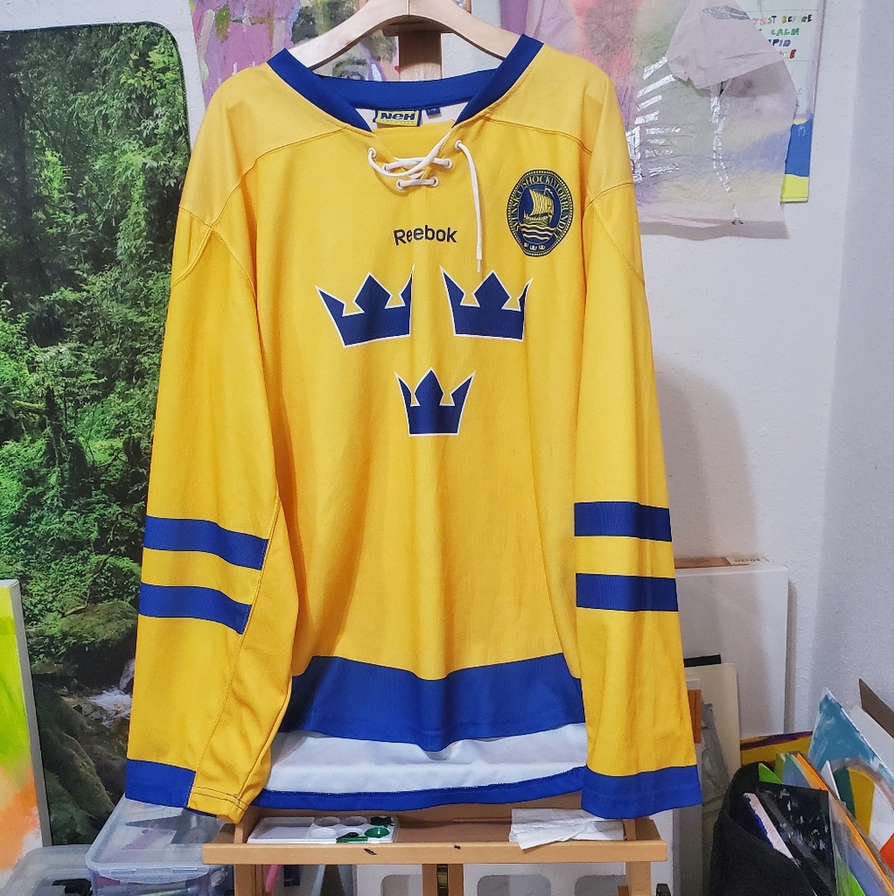 NEH SVENSKA Sweden Hockey Jersey NHL Men Large/ Extra Large Reebok